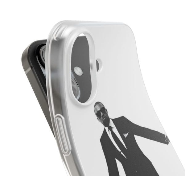 Kanye-west-merch-phone-case-with-black-and-white-graphic-of-man-in-suit-and-sunglasses.