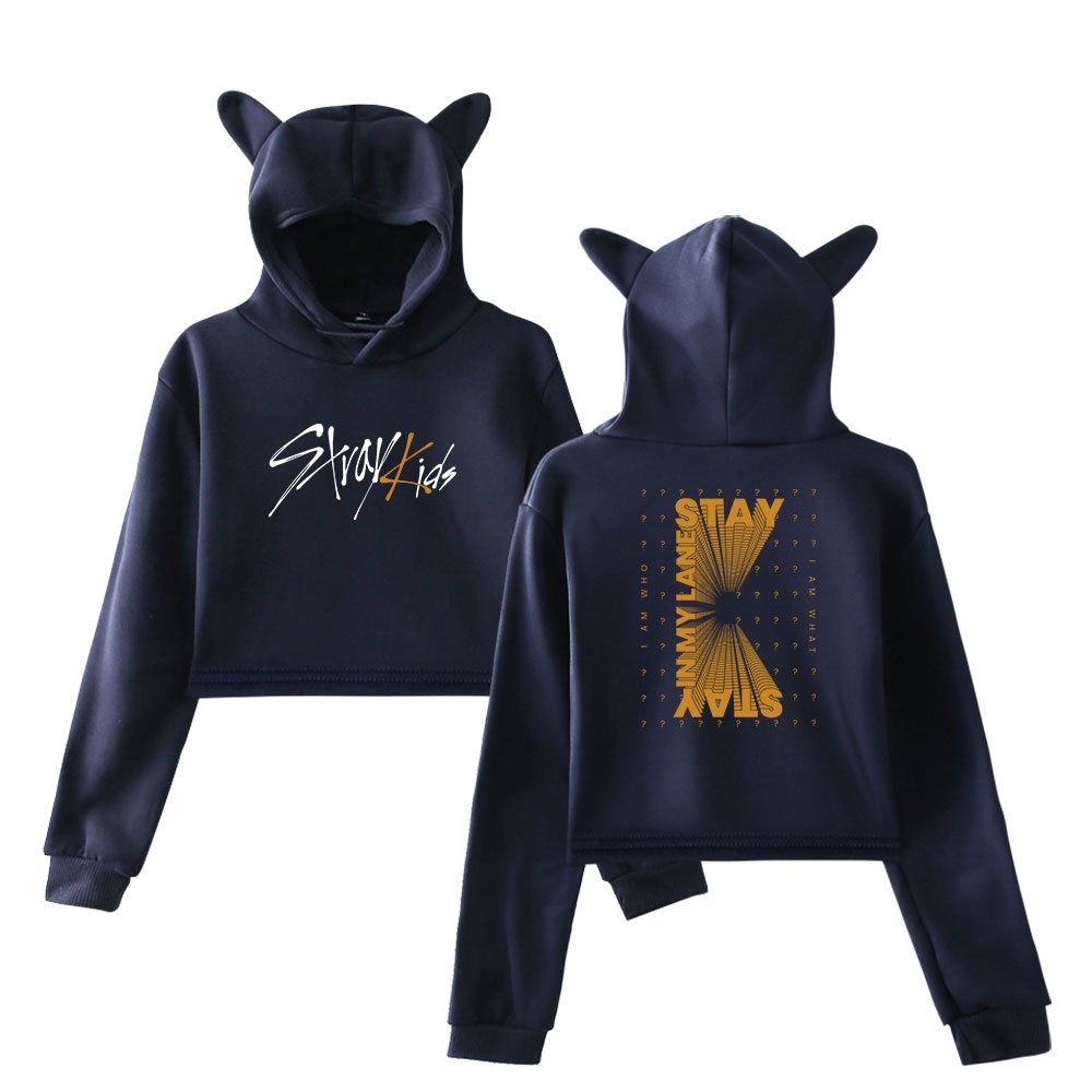 Black hooded sweatshirt for kids with Kanye West-inspired graphic and bear ears on the hood. Perfect for trendy streetwear and fashion-forward youth.